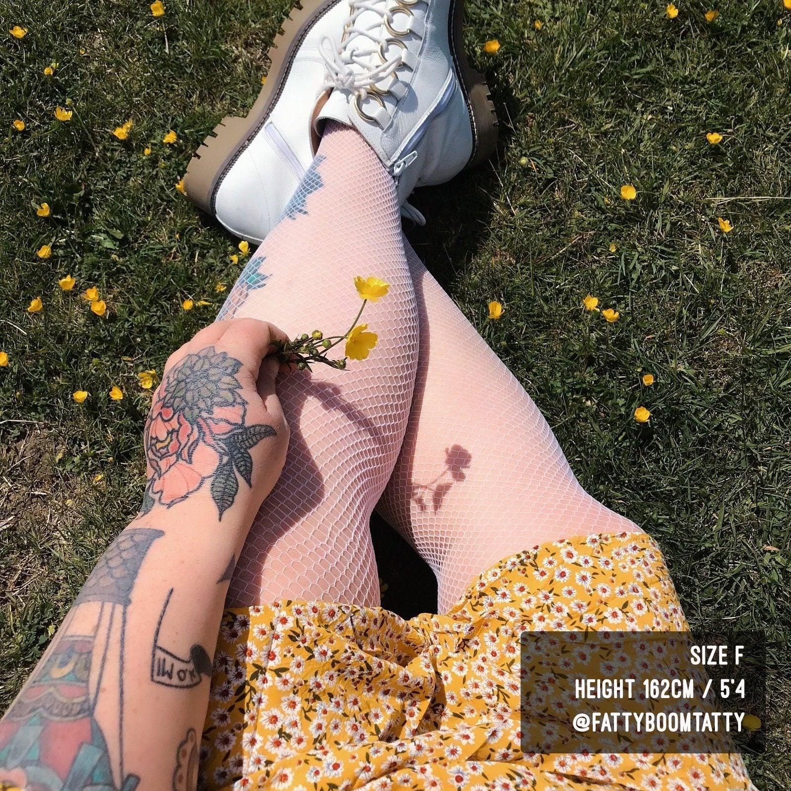 Tights - Fishnets - White Russian