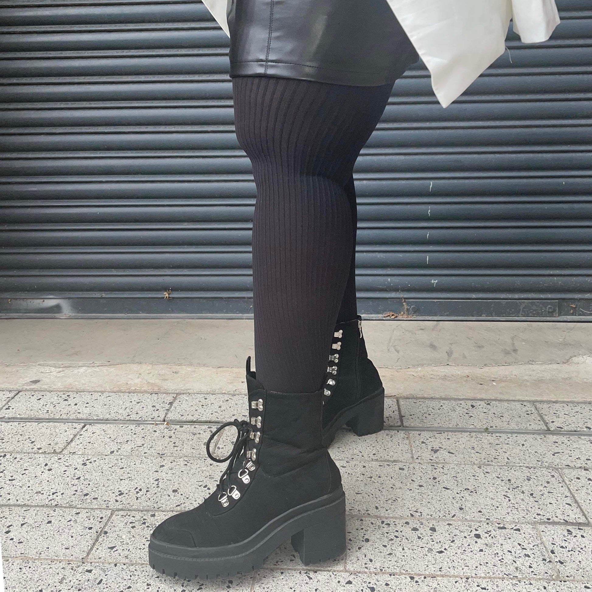 Tights - Ribbed Tights - Black