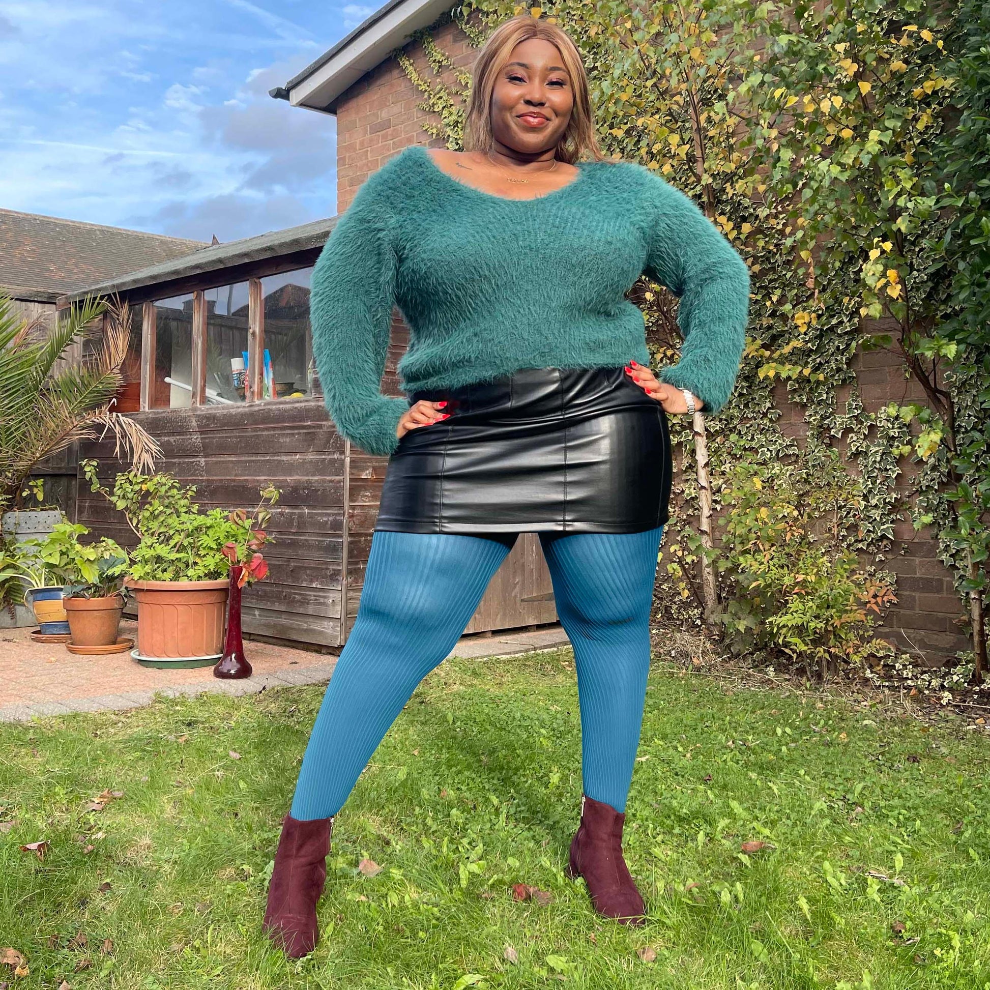 Tights - Ribbed Tights - Blueberry Muffin