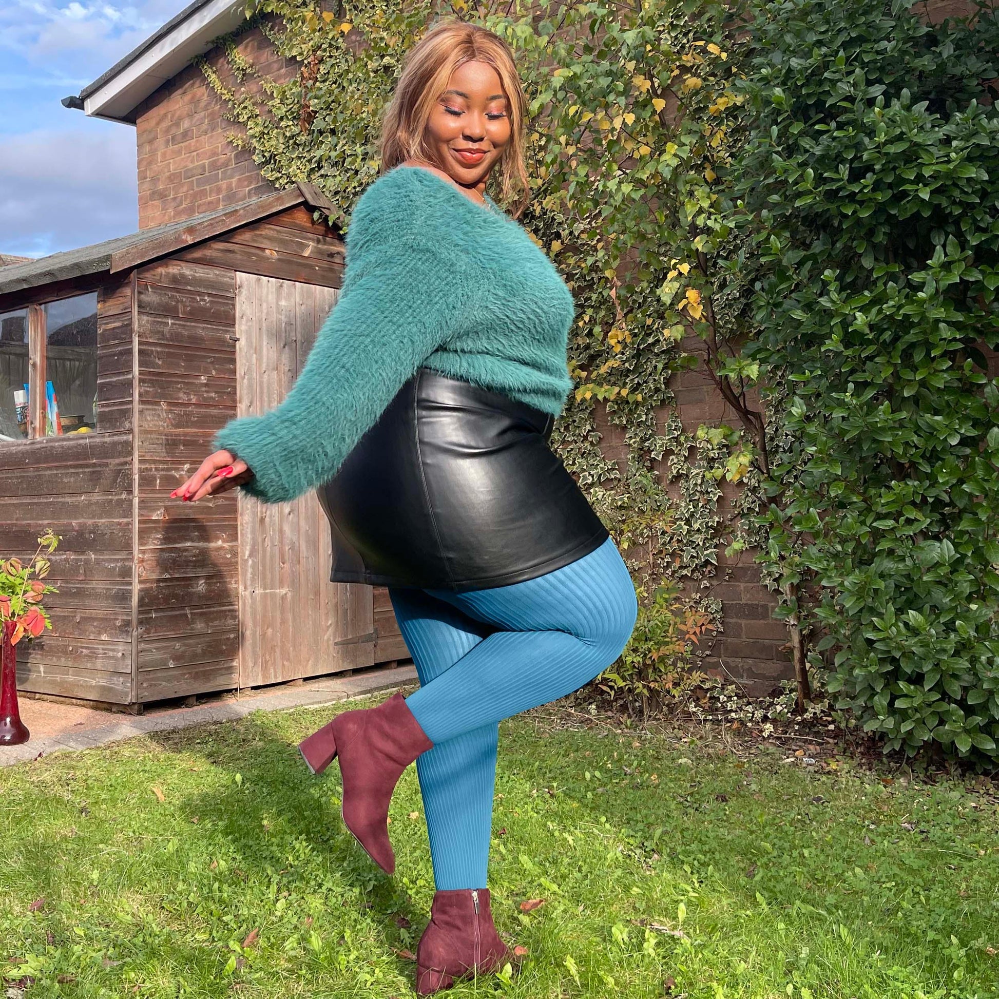 Tights - Ribbed Tights - Blueberry Muffin