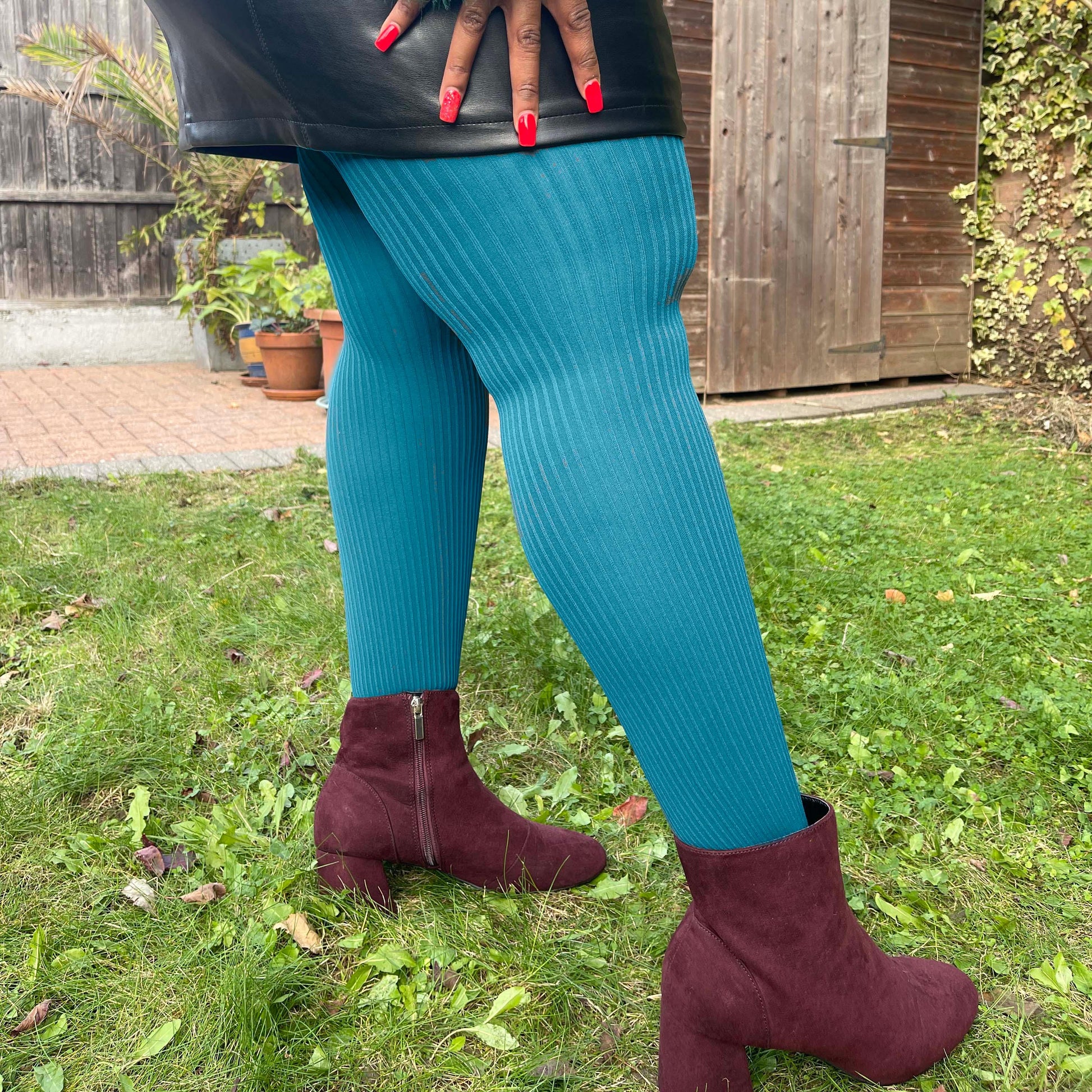 Tights - Ribbed Tights - Blueberry Muffin