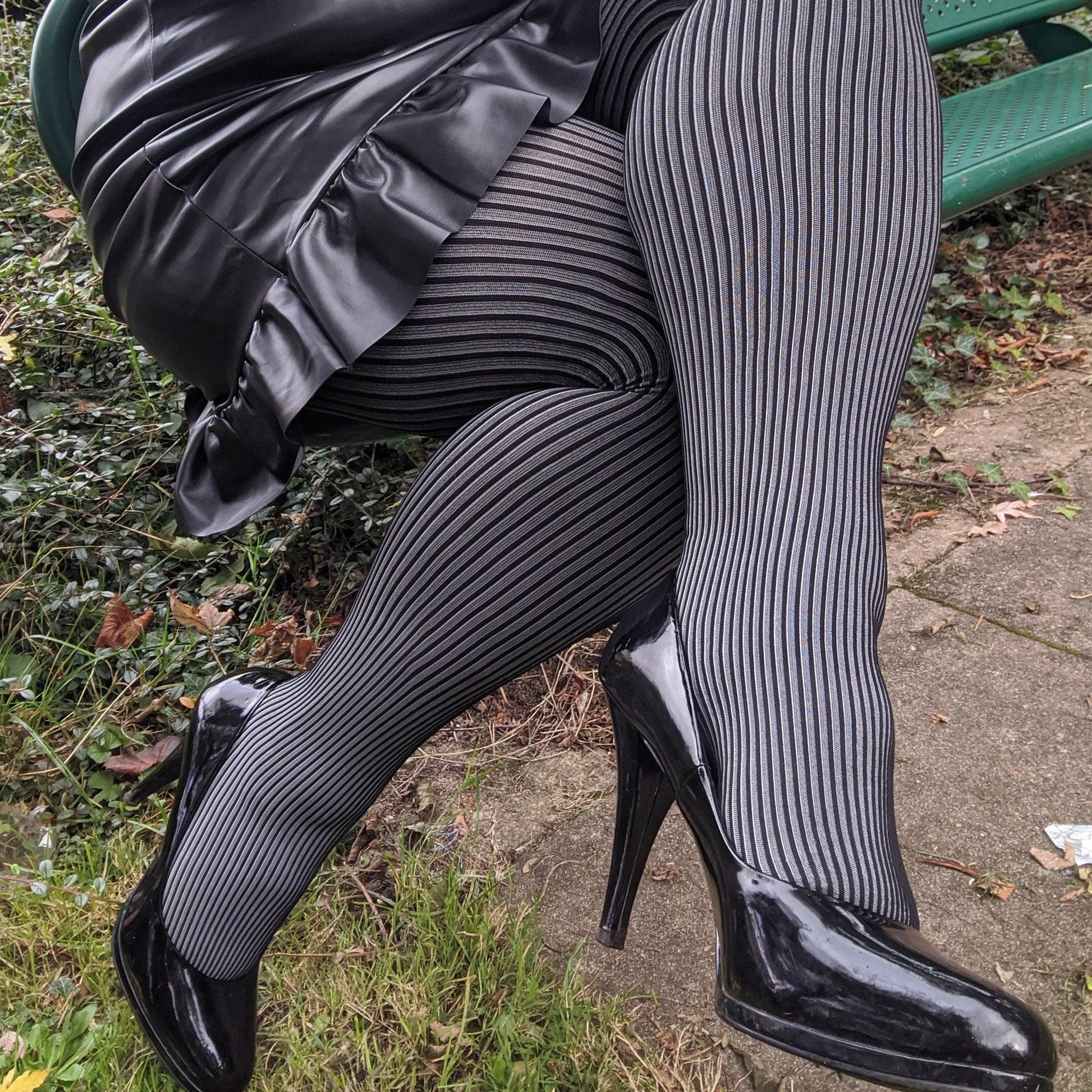 Tights - Ribbed Tights - Stormy