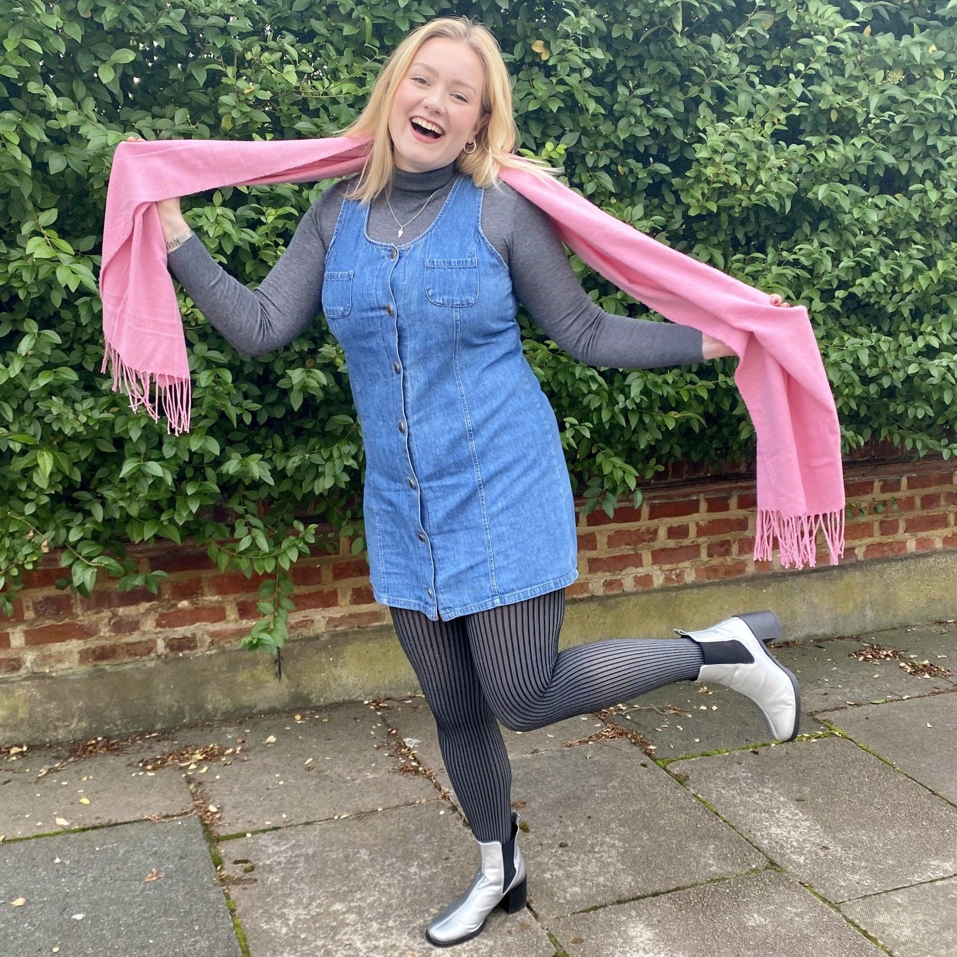 Tights - Ribbed Tights - Stormy