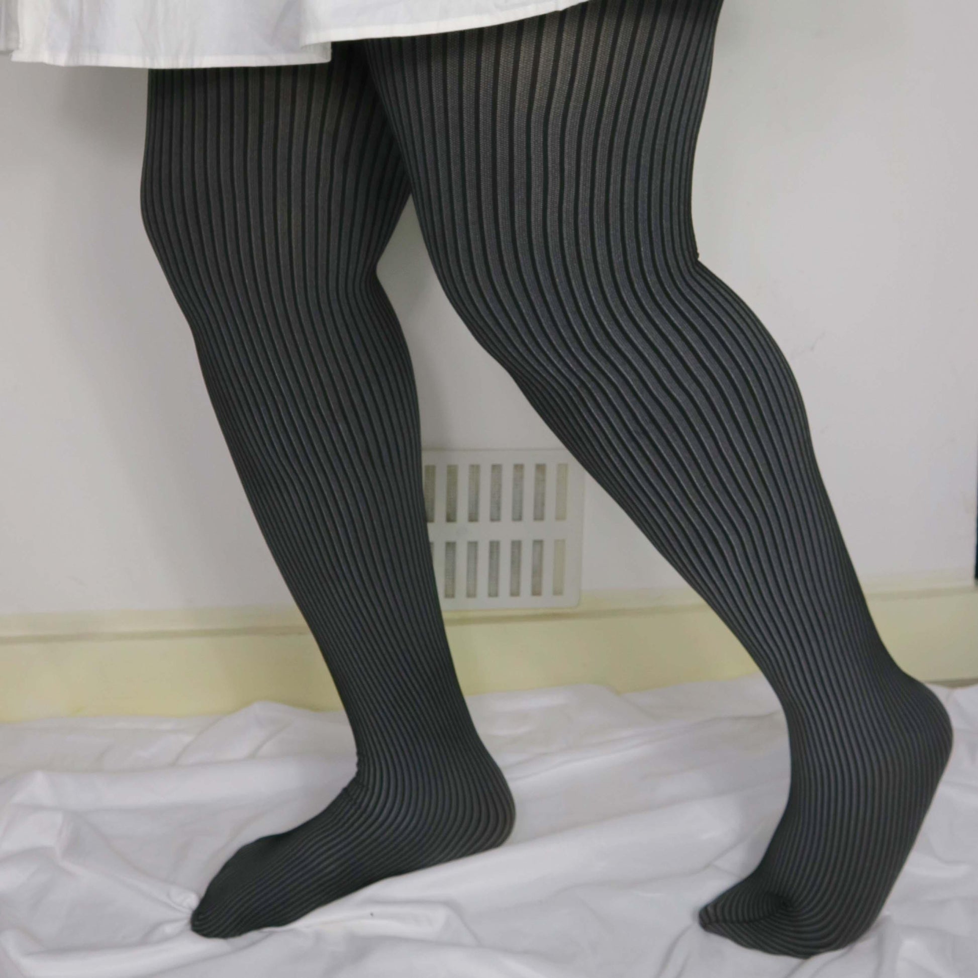 Tights - Ribbed Tights - Stormy